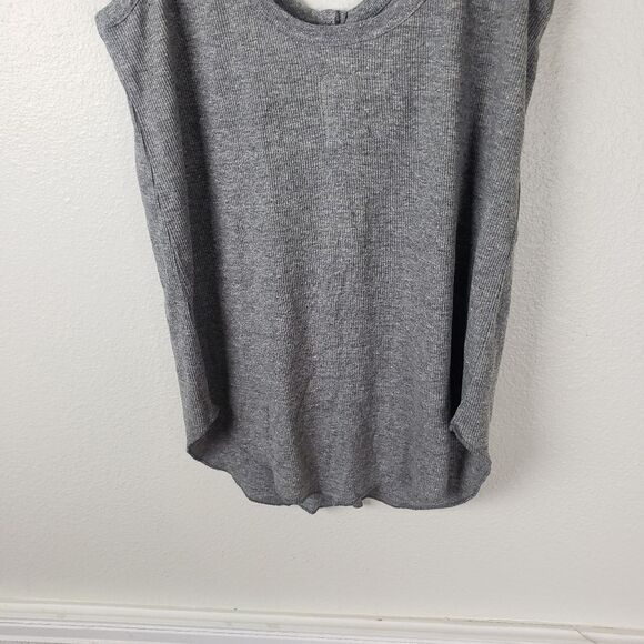 Chaser Women's Ribbed Button Snap Light Grey Simple Basic Tank Size Medium/MD - Picture 8 of 8
